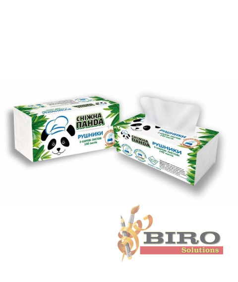 Prosoape de hîrtie 2 str.230x190 mm, 140 buc, albe PANDA